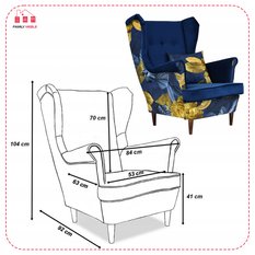 Fotel uszak Ari Print Duo nowoczesny print wzór - Miniaturka zdjęcia nr 5